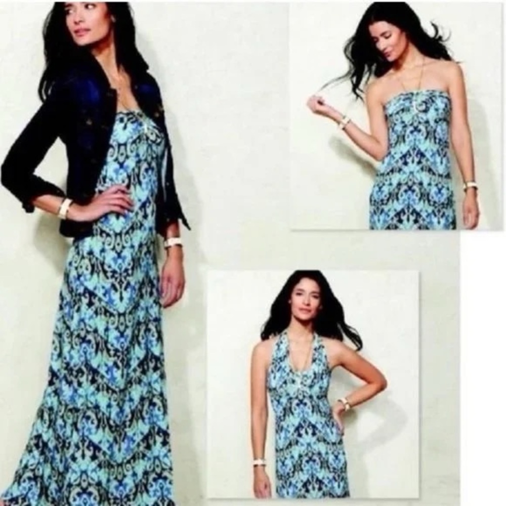 CABI Blue Batik Maxi Dress- Small - Style #850